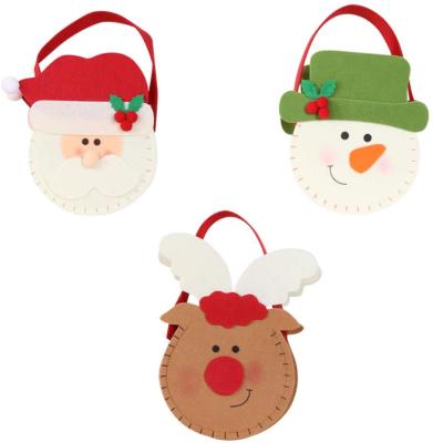 China Eco-Friendly Christmas Party Decoration Christmas Candy Cookie Gift Bag Felt Santa Snowman Treat Bags for sale