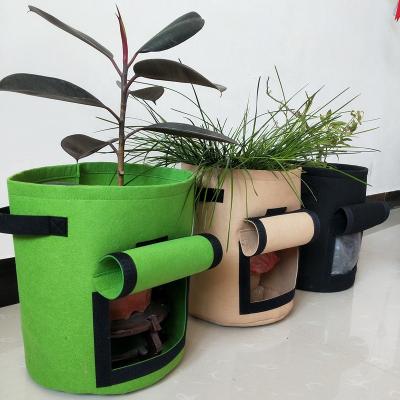 China Eco-Friendly Vegetable Gardening Thicken Pot Grow Planter Felt Fabric Planting Container Bag for sale