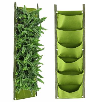 China Eco-Friendly Garden Wall Mount Planter Pocket Vertical Plant In/Outdoor Flower Felt Hanging Grow Bag for sale