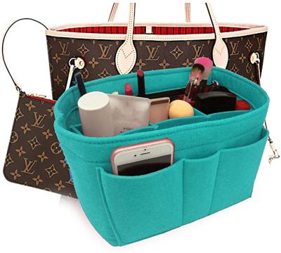 China Eco-Friendly Felt Fabric Purse Tote Diaper Organizer Insert Bag With Interior Zipper Pocket For Quick Neverfull for sale