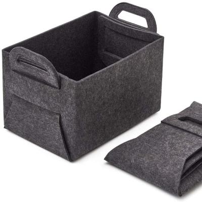 China Viable Thickened Felt Collapsible Felt Storage Cloth Bin Cube Organizer Collapsible Basket for Nursery Kids Toddlers for sale