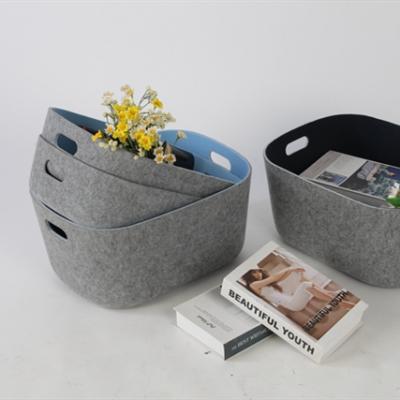 China Northern European Style Felt Magazine Storage Basket Cabinet Storage Bin Viable Recycled Price for sale