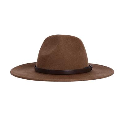 China Mens Womens Striped Brim Off Fedora Hat Western Wool Cowboy Felt Hats for sale