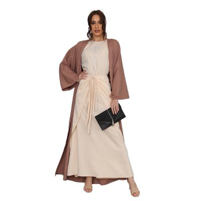 China 2022 New Arab Middle East Polyester Fiber (Polyester) Dubai Elegant Muslim Women's Three-Piece Dress With Belt for sale