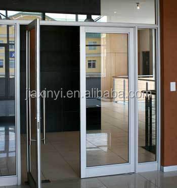 China Water-proof& air-proof& sound insulation & Heat Insulation Anodized Silver Aluminum Frame Commercial Storefront Color Glazing Doors for sale