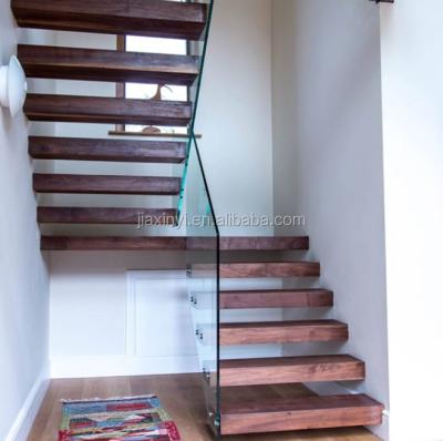 China High Quality Home Indoor Wooden Stairs U Shape House Floating Staircase Home Decor for sale