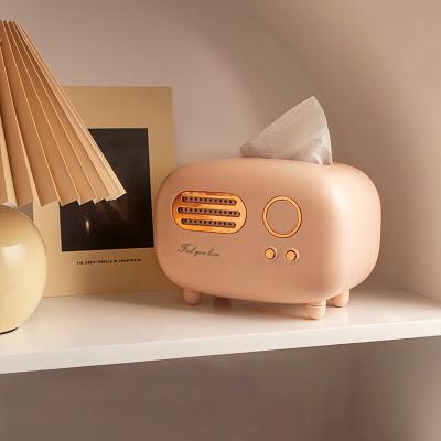 China Creative Pink Retro Style Tissue Box Living Room Kitchen Countertop Home Minimalist Dining Table Radio Decorations for sale