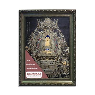 China Level Traditional Himalayan Style Collection Hand Drawn Interior Decoration Painting Amitabha Thangka Hand Painted Free Shipping for sale