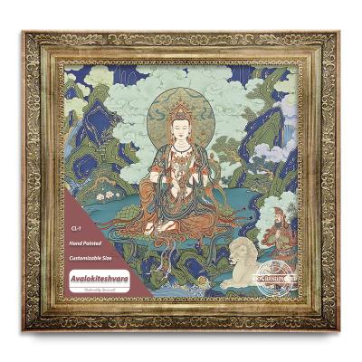 China 22 inch Traditional Avalokiteshvara Thangka Hand Painted Free Shipping for sale