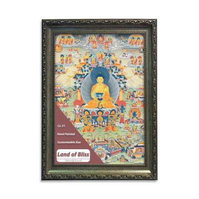 China Traditional The Land of Bliss Collection Level Office Living Room Study Home Decoration Hand Painted Thangka Painting Free Shipping for sale