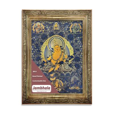 China 48 inch Traditional Yellow Hand Painted Jambhala Thangka Free Shipping for sale