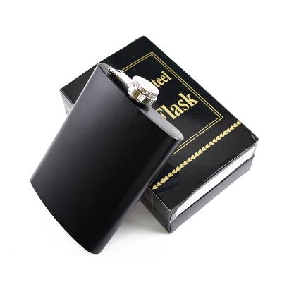 China 6oz 8oz 10oz Viable High Quality Custom Black Personalized Logo Stainless Steel Liquor Wine Alcohol Whiskey Flask for sale