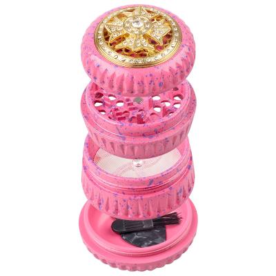 China Zinc Factory New Fashion Custom Logo Free Sample 4 Piece Piece Grinder Smoking Grinder Tobacco Herb Accessories for sale