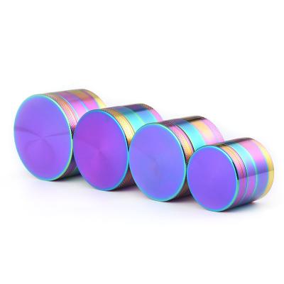 China 4 Layer 63mm Metal Viable Custom Logo Customized Hand Herb Grinder Smoking Rainbow Herb Herb Grinder for sale