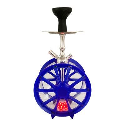 China Mini Colorful Acrylic Hookah Set Portable Acrylic Smoke Small Single Hose Hookah Wheels for sale