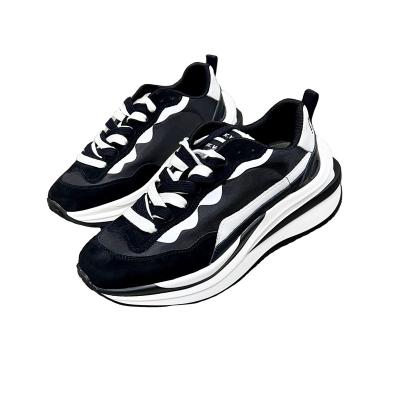 China Fashion Trend Women Sneakers Shoes Lady Leisure Shoes 2022 Spring Sports Lace Up Comfortable Increase Chunky Running Women Sneakers for sale