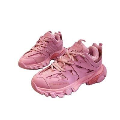 China 2022 New Fashion Trend Soft Leather Wedges Walking Platform Track Lace Up Sneakers Jogging Outdoor Casual Sports Shoes for sale