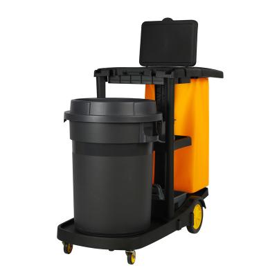 China Large Capacity Multifunctional Plastic Debris Cleaning Cart With Mop Bucket for sale