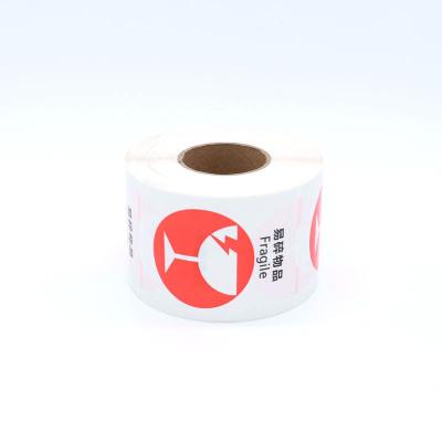 China Factory price waterproof cheap label sticker 60x80mm fragile /oil-proof /Scratch label printing for sale