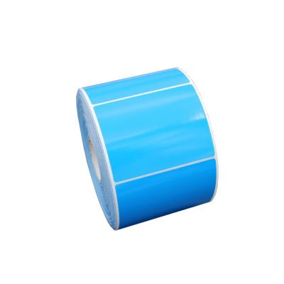 China High Quality Customized Blue Barcode Blank Barcode Label Sticker Thermal Paper Roll for sale