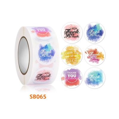 China Wholesale Adhesive Cartoon Sticker Stickers Round Labels Waterproof Custom Logo 1 Inch Flower Sticker Roll for sale