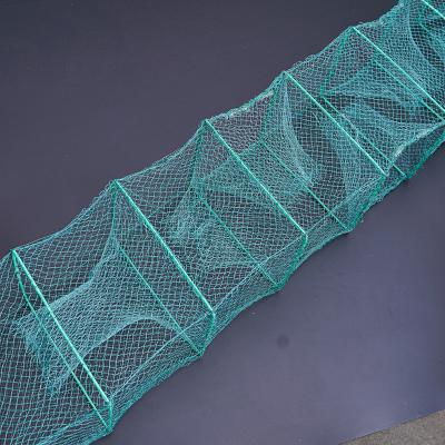 China Corrosio Resistant Tear Resistant Fishing Shrimp Crab Loach Breeding Bold Knotted Folding Net Nylon Lobster Fishing Net Cage for sale