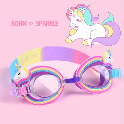 China Wholesale Universal Kids Cute Cartoon Silicone Glass Swimming Pool Training Goggles for sale