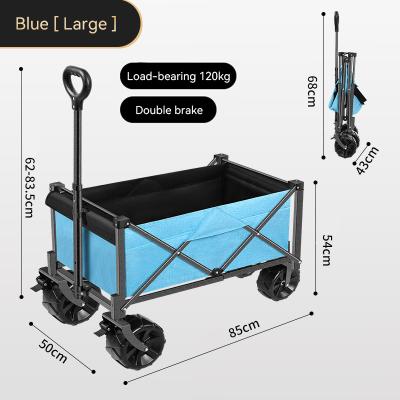 China Wholesale Portable Easy-carry Folding Picnic Trailer Small Portable Outdoor Push-pull Shopping Trolley for sale