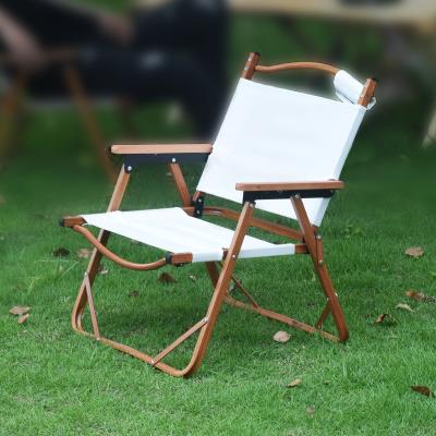 China Wholesale Portable Folding Aluminum Alloy Wood Grain Wood Grain Camping Single Folding Outdoor Beach Chair for sale