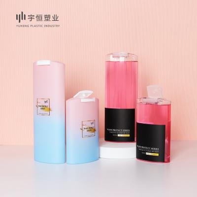 China Household Products Guangzhou Area Customizable Color Customized Printing Material High Flat Square Embedded Petg Transparency Cover Bottle for sale