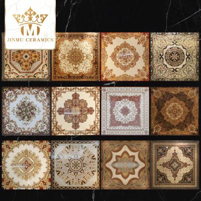 China Europe hotel living room pattern brick floor carpet luxury indoor blooming glossy glazed ceramic tile for sale