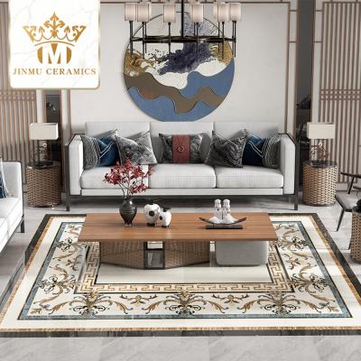 China HOT Europe Gold Plated Infinite Quilting Tiles Bead Powder Carpet Ceramic Tiles for Living Room Aisle Hallway Entrance Tiles for sale