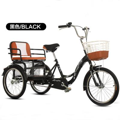 China 2020 20 inch popular passenger three wheel hub brake two basket closed trike cargo tricycle with cargo tricycle made in china for sale