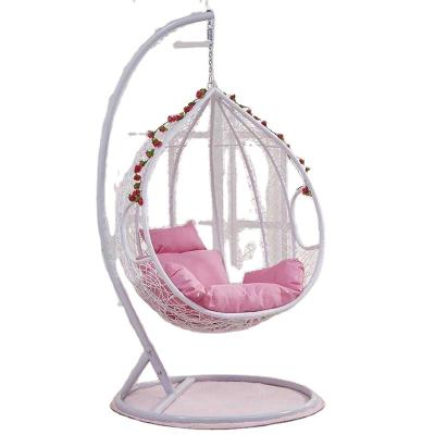 China Contemporary Comfortable Funny Outdoor Single Pe Rattan Swing Hanging Chair for sale