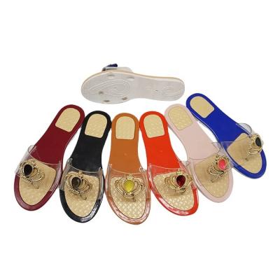 China Fashion Trend Women's PVC Transparent Slippers Designer Promotional Sandals Slippers Woman Flat for sale