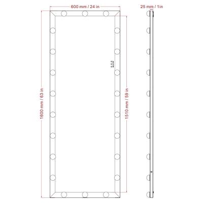 China Docarelife Hollywood Style Full Body Mirror Hotel Bedroom Foldable Long Wall Mouted Dressing Mirror with LED Bulbs for sale