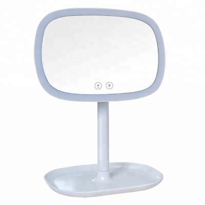 China Desktop Mirror LED Make Up Mirror USB Rechargeable / 10x Magnification Vanity Mirror Dimmable LED Light For Countertop Cosmetic Makeup for sale