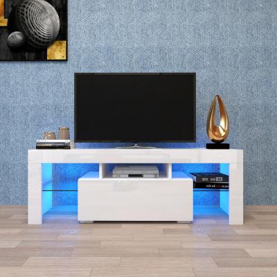 China White Wooden Stand Storage Drawer Tea Table TV Cabinet (Other) Adjustable Luxury Home Rectangle Large TV Furniture With Led Lighting for sale