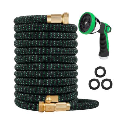 China 100ft Brass Retractable Long Lightweight Adjustable High Pressure Fit Expandable Garden Hose for sale