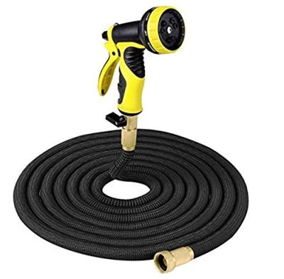 China Amazon Anti Abrasion Top Selling 50ft Expanding Garden Hose With 9 Pattern Brass On/Off Nozzle&Solid Spray Valves for sale