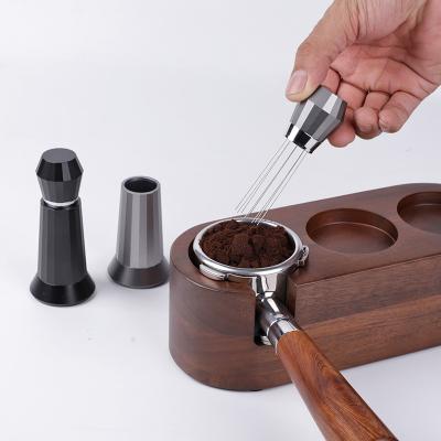 China Aluminum Alloy Handle Coffee Stirrer Stainless Steel PORTABLE Espresso Power WDT Tools Coffee Needle Dispenser for sale