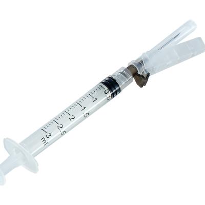 China Sterile SUS 304 BERPU Manufacturer Cap-Type Safety Syringe Hypodermic Syringe With Safety Needle For Injection for sale