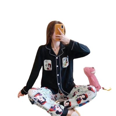 China Thermal Ladies Spring Autumn Long Sleeve Long Pants Sleepwear Fashion Style Casual Style Pajamas Set Pj Homesuit Homeclothes Set for sale