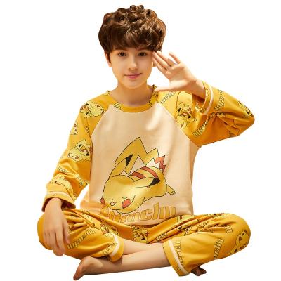 China New Breathable Long Sleeve Long Pants Sleepwear Fashion Style 100% Cotton Pajamas Set Spring Autumn Boy Kid Cartoon Printing Pj Set for sale