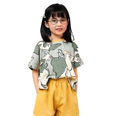 China Girl's Breathable Clothing Set Homesuit Homeclothes Short Sleeve Shorts Pants Sleepwear Fashion Style Kid Pajamas Set Pj Set Spring Autumn for sale