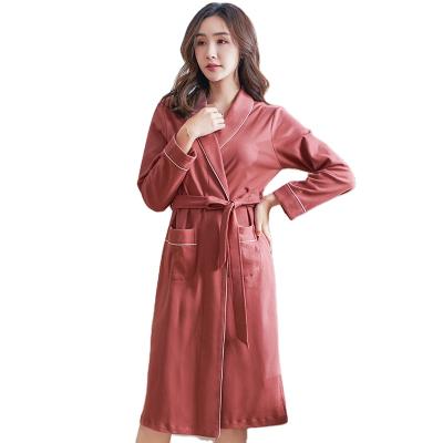 China Breathable Sexy Long Robe Plus Size Women's Home Robe 100% Cotton Lingerie High Quality Sleep Kimono Xxxl Size Man And Women's Bathrobe for sale