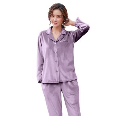 China Breathable Velvet Pajamas Set Home Wear 2020 New Fashion Ladies Plus Size Pijamas Luxury Velvet Pajamas Long Sleeved Pants Women's Pajamas for sale