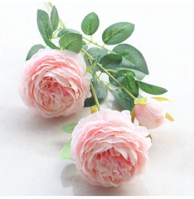 China Wholesale 3 Artificial Peony Flowers Silk Fabric Manufacturers European Style Home Wedding Decoration Artificial Flowers for sale