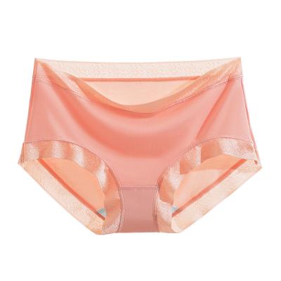 China Hot Selling Antibacterial Invisible One-piece Ice Silk Panties Women's Underwear Women's Seamless Panties for sale