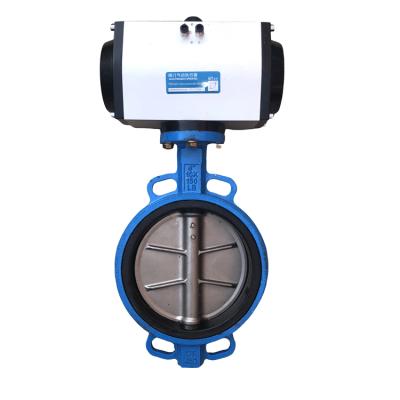 China General Double Acting Pneumatic Clamping Butterfly Valve PN10 PN16 304 Disc Butterfly Valve for sale